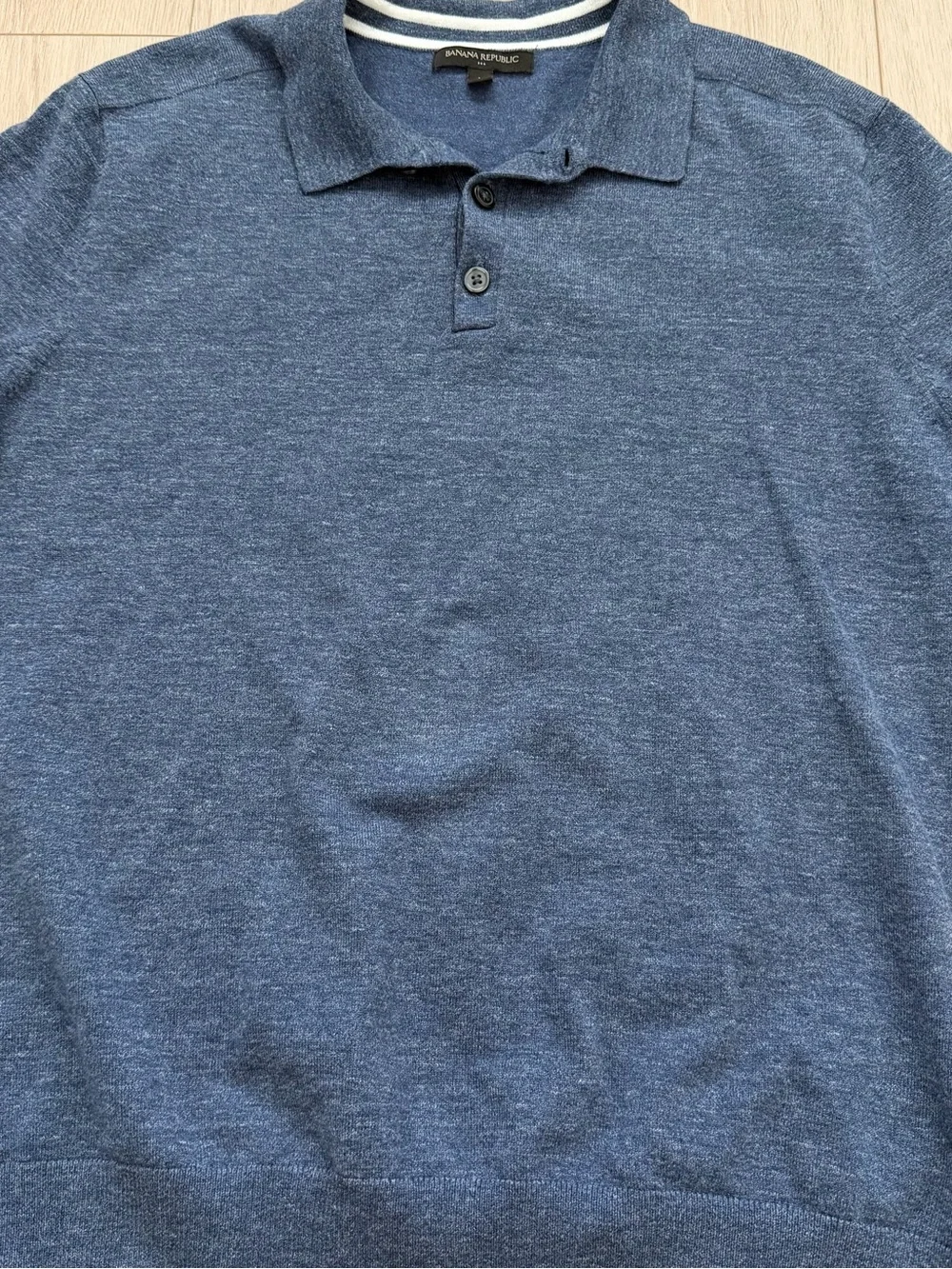 Banana Republic Men’s Navy Blue Knit Short Sleeve Polo Shirt Size Large